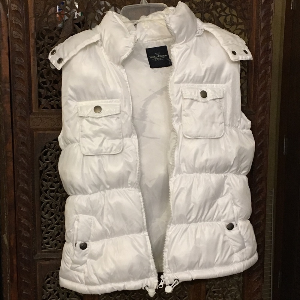 White metallic bubble vest